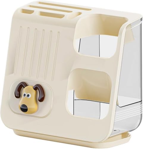 MYJYG スタンド 箸立て、包丁ボックス、水切りトレイ付き箸ケース、キッチン用具ラック、多機能水切り収納ラック、水切りトレイ付き キッチン用具ラック、スペース節約、抗菌、防湿・耐腐食性、キッチンカウンター用スプーン・食器、水切りラック キッチン収納 (2