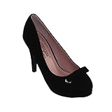 DbDk Women's Afton-8 Round-Toe Low Platform Mid Heel Dress Pumps (8, Black)