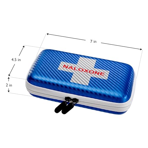 Image of Naloxone Carry Case for Opioid Overdose Kits - Protective & Water Resistant Hardshell - Holds All Naloxone Formulations Does Not Include Naloxone or Accessories (Case Size 7 inch x 4.5 inch x 2 inch) (Blue 1)