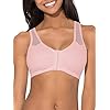 Fruit of the Loom Women's Comfort Front Close Sport Bra with Mesh Straps, Blushing Rose, 36