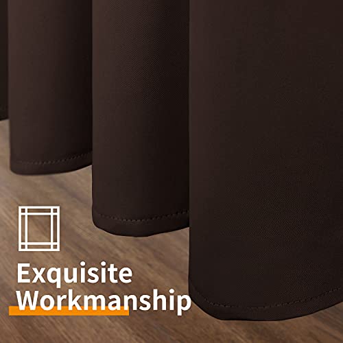 Image of YoungsTex Brown Blackout Curtains for Bedroom 96 Inches Long