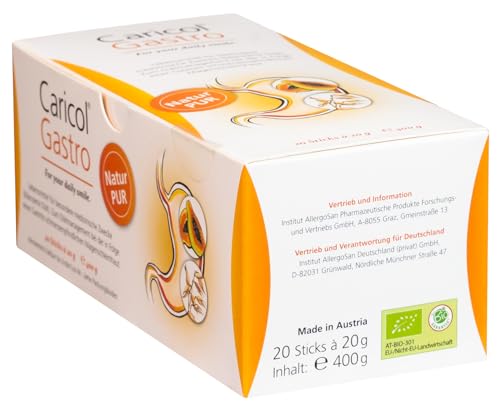 Caricol Gastro | 100% iges Naturprodukt | Unterstützung für die Magenschleimhaut | Mit der Kraft von Papaya & Biotin | Mit Papain | 20 Sticks à 20g | 200g