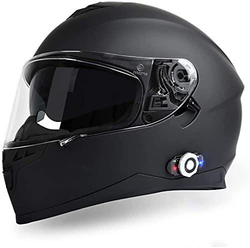 Casque de moto intégral Bluetooth ECE interphone 6 coureurs radio FM casque adulte