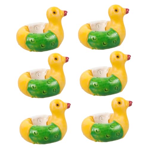 BESPORTBLE Mini House Swim Rings Decor 6pcs Duck Swimming Ring Ornaments for Pool