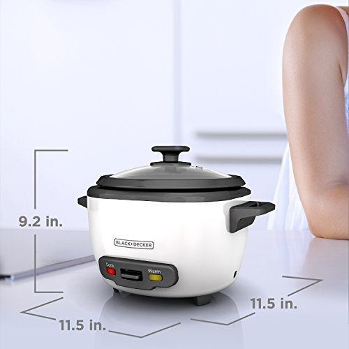 Black+Decker 16-Cup Cooked/8-Cup Uncooked Rice Cooker And Food Steamer, White #TOP6