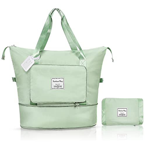 flintronic Sac de Voyage Pliable de Grande Capacité, Sac de Transport pour Voyage Léger Imperméable Sac à Dos Weekend Sac de Sport Séparé Sec et Humide 25L/36L Ajustable (avec 1* étiquette de Bagage)