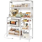 SUPERJARE Bakers Rack con toma de corriente,