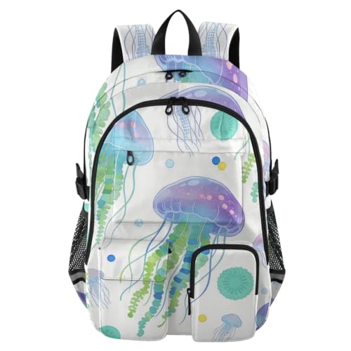 Mochila de negocios transparente para portátil de 17.5 pulgadas azul