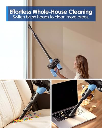 Image of Tineco Pure ONE S20 Cordless Vacuum Cleaner,Clogless Brush Design,Up to 55 Minutes of Runtime,6-Stage Filtration System,LED Brush Headlights, Stick Vacuum Cleaner for Pet Hair, Carpet & Hard Floor