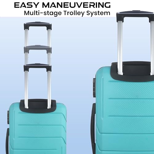 Image of Trolley Bag Small Size, 56 cms Hard Side Travel Bag for Women, 8 Wheel Luggage Suitcase for Travelling, Cabin-Friendly, Scratch Resistant, Small Trolley Suitcase (Small, Sky Blue)