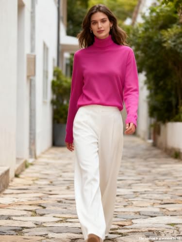 Image of SANGTREE Women's Turtleneck Sweaters Long Sleeve Pullover Tops | Breathable Lightweight Fabric| Fall Winter Fashion Outfits| Perfect for Daily,Office,Vacations,Holiday,Family Gatherings Etc.