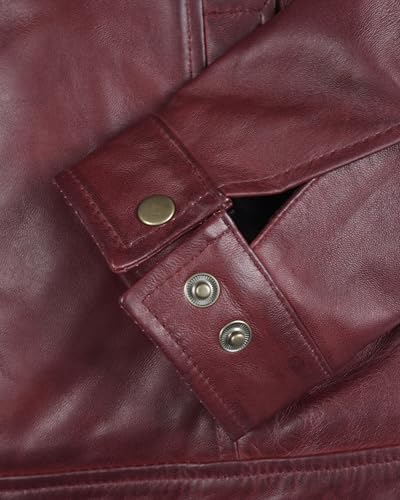 Image of fjackets Men's Real Lambskin Leather Jacket - Shirt-Collar Moto Biker Style Year-Round Wear