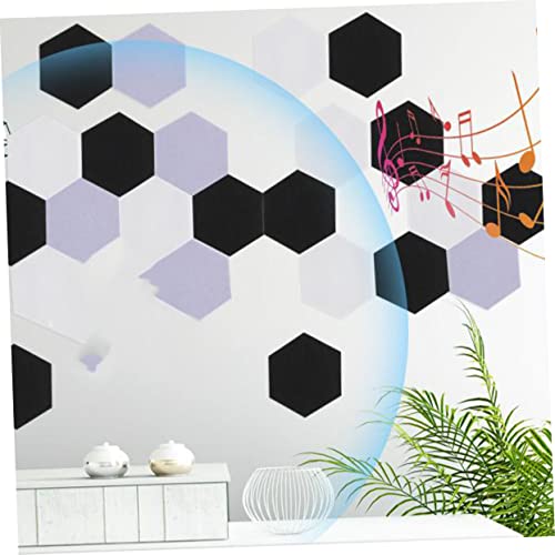 Kisangel 12 piezas paneles acústicos hexagonales de fieltro para decoración de pared, aislante de sonido, resistente al desgaste y antideslizante miniatura 7