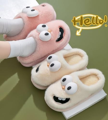 Big Eye Dog Slippers for Women Men, Tongue Kiss Slippers Couples, Tongue Fun Cartoon 3D Kissing Slipper Tongue3