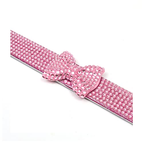 Betrong Glitter Rhinestones Crystal Sparkly Pink License Plate Frames Holder With Bow Premium Stainless Steel Covers For Women,Come With Box #TOP2