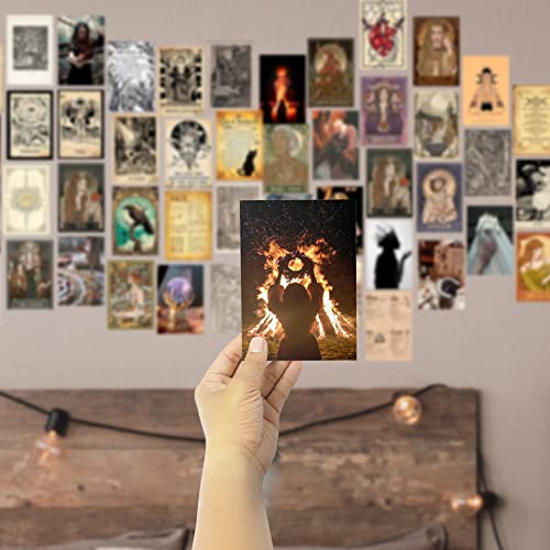 Witchy Room Decor, Aesthetic Witch Decor, Gothic Home Decor Aesthetic, 50Pcs Vintage Posters For Witch Room Decor, Gothic Wall Decor Aesthetic Wall Collage Kit, Gothic Room Decor For Witch Gifts (Witchy) #TOP4