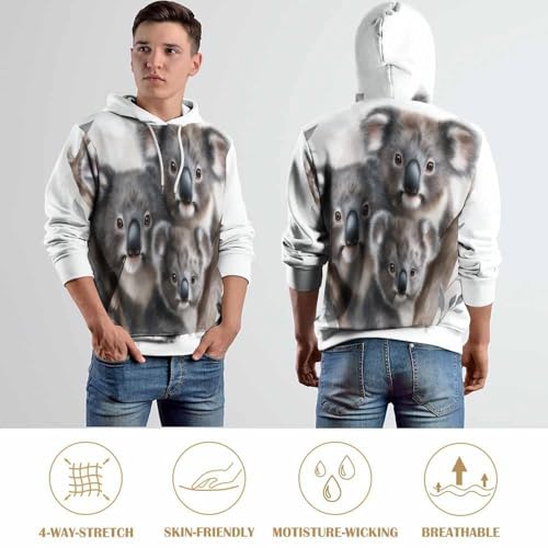 Sweat à capuche koala aquarelle idéal pour vos sorties cool du weekend - 6