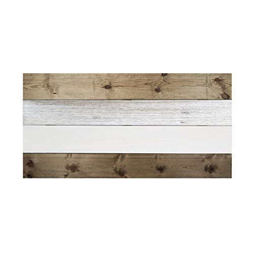 Decowood - Tête de Lit pour Chambre à Coucher, Sherwood Forest avec des Baguettes Horizontales, Bois de Pin, Blanc - 180x80cm
