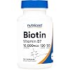 Nutricost Biotin (Vitamin B7) 10,000mcg (10mg), 120 Capsules - Vegan, Gluten Free, Non-GMO