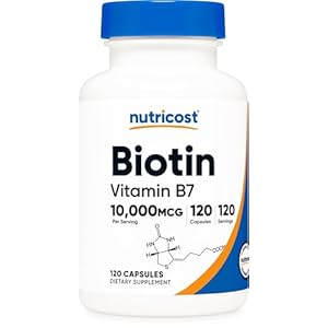 Nutricost Biotin (Vitamin B7) 10,000mcg (10mg), 120 Capsules – Vegan, Gluten Free, Non-GMO