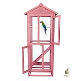 Koreyosh Roof Top Bird Cage,Outdoor Cockatoo Macaw Cage,House Shape Large Play House with Removable...
