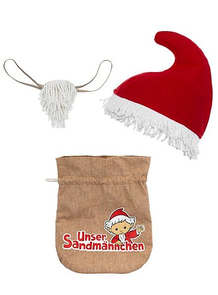 Maskworld Sandmännchen Kostüm für Erwachsene – Offiziell lizenzierte Kult-Verkleidung für Karneval & Fasching – Inkl. Mantel, Cape, Mütze, Bart & Beutel