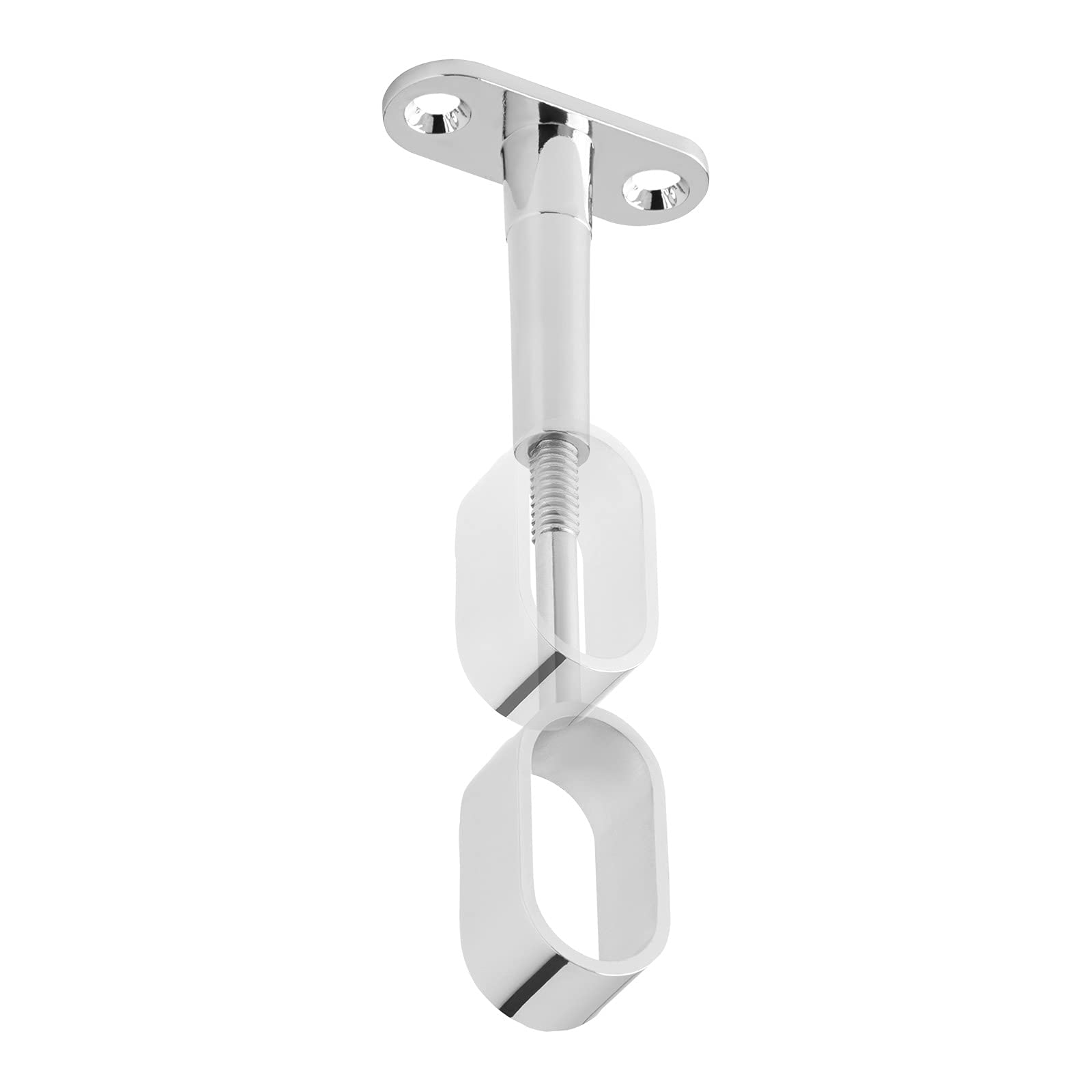 Kaststangen, middenhouder voor ovale kledingstangen, chroom gepolijst, in hoogte verstelbare middendrager, kledingstanglagers, kastbuishanger, geschikt voor 30,5 x 16 mm kleerhangerbuizen, 2 stuks Tokaneit