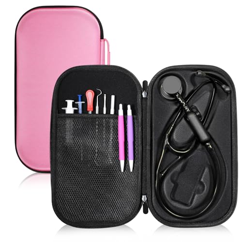 1 Pack Digital Stethoscope Case, 13.19 x 7.48 x 1.77 Inches, Raspberry