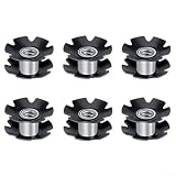 6 Stück Fahrrad Headset Sternmutter 28,6 mm für 1-1/8 Zoll gewindelose Gabel schwarz legierter Stahl Erweiterung für Rennrad und Mountainbike Reparatur