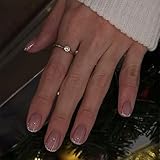 Uñas postizas cuadradas cortas con punta francesa, esmalte de uñas acrílico, accesorios para mujer