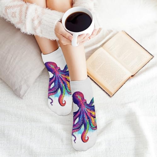 Colorful Octopus Socks Ankle Length Socks Casual Short Socks for Women Men Low Cut Sports Socks Running Socks No Show Socks Ankle Socks Athletic Socks Workout Socks 6
