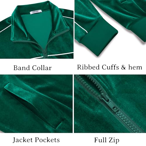 COOFANDY Men's Sweatsuits 2 Piece Set Velour Tracksuits Velvet Jogging Suits Jackets Pants Set