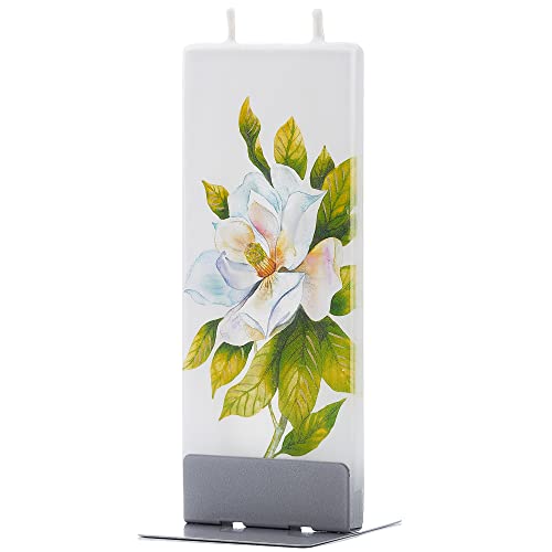 FLATYZ Vela plana hecha a mano con magnolia, duración de combustión 3-4 horas, sin olor, pequeños regalos, especial, sin goteo, vela colorida, 60 x 10 x 150 mm Cover