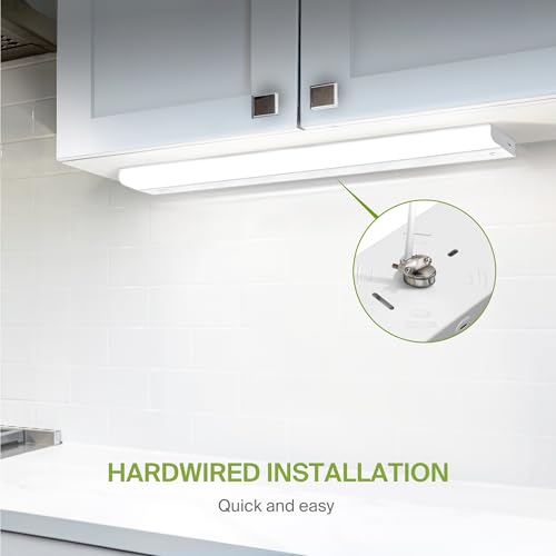 Image of ASD LED Under Cabinet Lighting Hardwired, 48 Inch 24W 2700K-5000K Selectable, 2087LM, CRI90+, Direct Wire Linkable Under Counter Lights for Kitchen, Dimmable Under Cabinet Lights, White, UL, 6 Pack