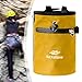 FytStycale Chalk Bag for Rock Climbing with Storage Compartment and Adjustable Waist Strap for Fitness, Yellow