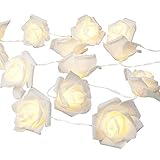 ✎ Seguridad en el uso Esta luz de hadas no se calentará Y se mantiene fresca, y el cable está cubierto por un gel suave, hace que estas luces LED de rosas sean seguras para usar en la habitación de los niños.