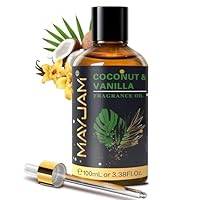 MAYJAM Kokosnuss & Vanilleöl 100ml, Premium Kokosnuss & Vanille Duftöl für Ätherisches Öle Diffusor, Aromatherapie, Süße Träume