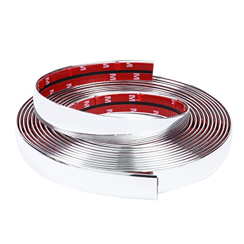 SBWLKJ 3/4"(20mm) Automotive Chrome Side Moldings 50FT Universal Car Side Moldings(Self-Adhesive) UV-Protected Scratch-Proof for All Vehicles Body Door Window Bumper