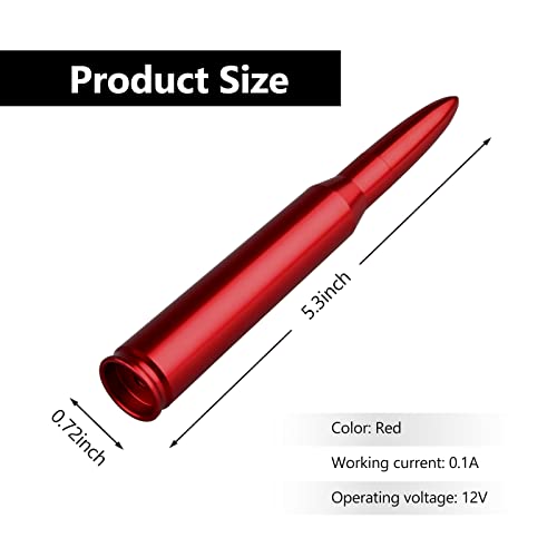 Ajxn 1 PC Car Truck Bullet Antenna, Radio Antenna Replacement, Fit for Chevy Silverado 1500 2500 3500 HD Avalanche GMC Sierra 1500 2500 3500 Denali Heavy Duty Pickup Trucks Accessories (Red)