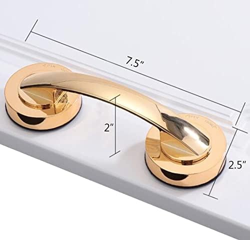KAFENDA Large Glass Door and Window Handles, Bathroom Sliding Doors, cabinets, wardrobes, Suction Cups, Non-Marking Handles, Non-Porous Absorption Handles, Shower Grab Bars (Gold)
