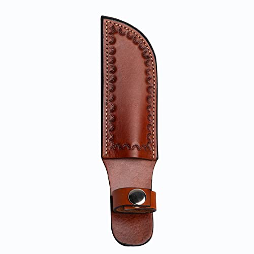Hulara_Genuine Leather Case Handmade Real Leather Knife Sheaths With Belt Loop Pocket Knife Holder For Belt 4.7 Blade Fits Knife Holster