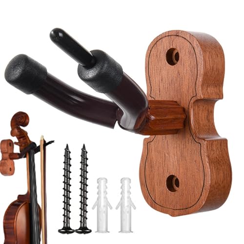 Violin Wall Mount Hanger, Mahogany Violin Holder Stand, Strong Load-Bearing Guitar Hanger Wall Mount, Wall Hangers Fits Cello, Viola, Ukulele, Violin, And Various Stringed Instruments
