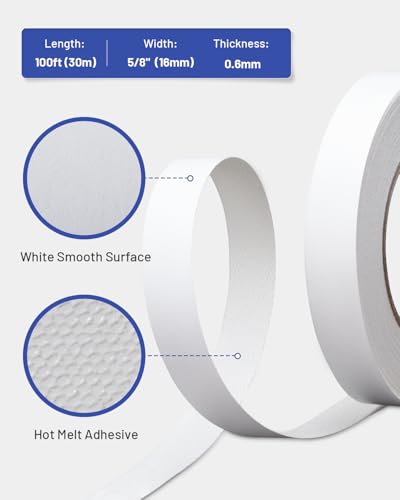 Image of Melamine Edge Banding White 5 /8 inch x 100 ft Veneer Edging Easy Application Iron on Edge Banding Tape for Cabinet Plywood Repairs Furniture Restoration