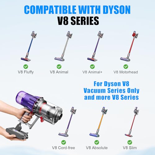 V8 Akku 6000mAh Ersatzakku für Dyson V8 SV10 Absolute Animal Extra Slim Fluffy Total Clean Motorhead SV10 Staubsauger mit 3 Filtern + 1 Schaltersperre