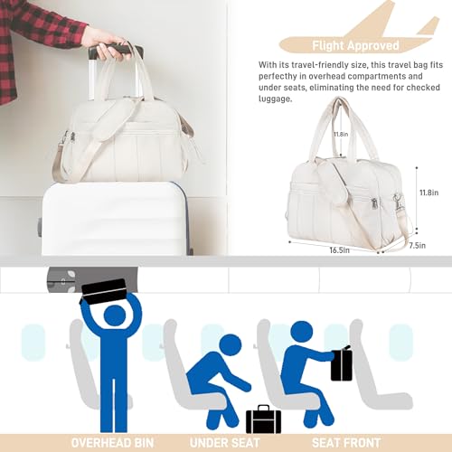 Oubagur Lightweight Duffle Bag for Travel, Gym & Weekender with Water-Resistant Wet Pocket, Carry-On Approved Personal Item Bag for Men & Women4