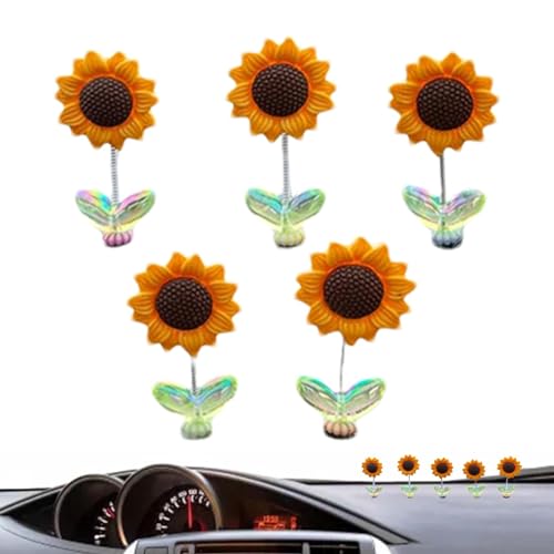 Samuliy Girasol bailando, adorno de girasol, flores bailarinas, adorno para salpicadero de automóvil, accesorios de girasol para coche, decoración interior de coche para salpicadero de coche