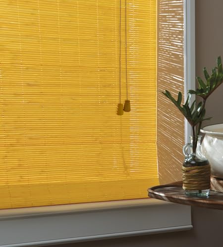 Victoria M. Bambus Raffrollo Sonnenschutz Sichtschutz Rollo Seitenzugrollo, für Fenster und Türen, Blickdicht, 110 x 220 cm, Bambus – Ansicht 5