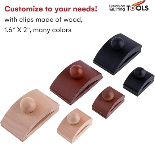 Image of Classy Clamps Quilt Wall Hangers - 4 Small Wood Clips (Black) and Screws for Wall Hangings - Wall Hanger for Quilts, Tapestry, Rugs and More
