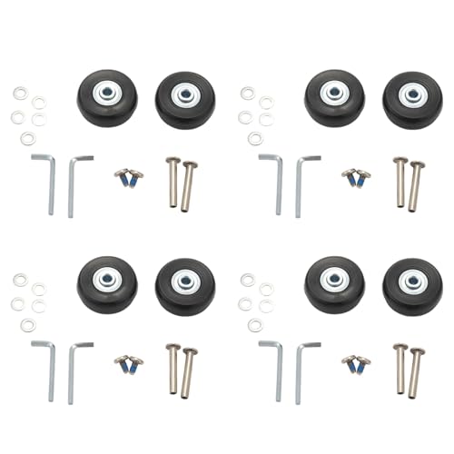 Wuden 8set 45x19mm Luggage Suitcase/Inline Outdoor Skate Replacement Wheels Black