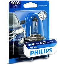 Philips Automotive Lighting 9003 Vision Upgrade Automotive Replacement Headlight Bulb with up to 30% More Vision, Fits Select High Beam, Low Beam, or Fog Positions Pack of 1